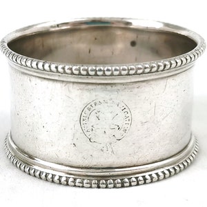 POST GRATUITO - Piastra argento, Anello tovagliolo, Portaserviette, Pacific Steam Navigation Company, Numero 20, Modello di perline, Tavolo Edoardiano, Impostazione