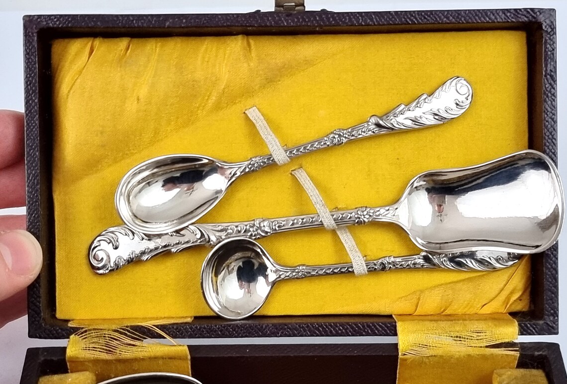 Unusual Flatware Cased Cutlery Set Set of Six Teaspoons Etsy