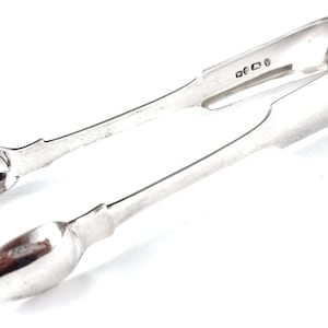 William IV Silver, Sugar Tongs, Ice Tongs, Thomas Wheatley, Newcastle Silver, Fiddle Pattern, Afternoon Tea, Elegant Table, 1835, Scarce