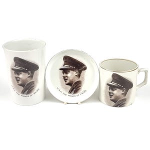 Mug DAMAGE, Job Lot, Royal Commemoratives, Prince of Wales, Edward VIII, Beaker and Coaster, Small Mug, Art Deco, Workington Visit, Decor