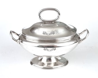 Antique Hotelware, SMALL Soup Tureen, Sauce Tureen, Hopes Hotels, Silver Plate, James Deakin, Handled Bowl, Table Feature, Historical Piece