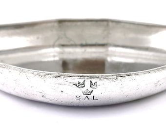 Unusual Vintage Tableware, Serving Dish, Shallow Bowl, Swedish Shipping, Sweden America Lines, Nautical Tableware, Silver Plate, Gense