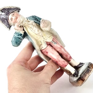 Vintage Figurine, Continental Ceramics, Majolica Style, Napoleon Style, Admiral Person, Colorful Figure, Hand Colored, Historical Figure