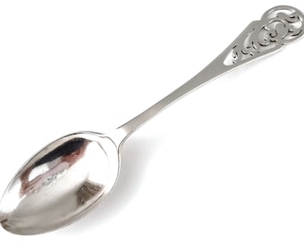 ロンドン　アンティーク　スプーン 英国アンティーク銀器【純銀】1904年 透かしのティースプーン