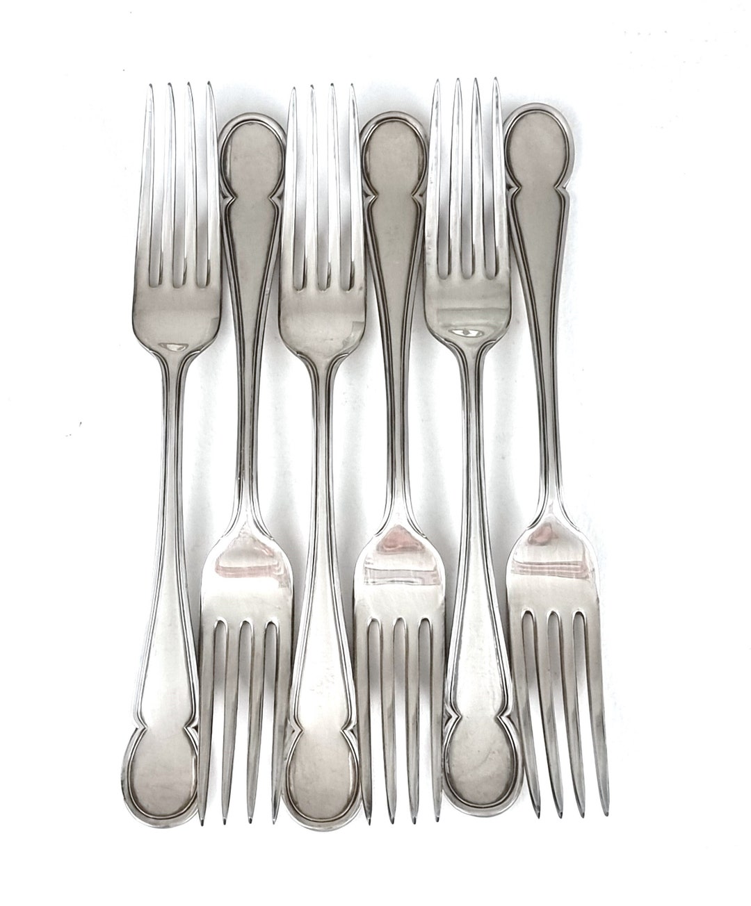 ヴィンテージフォークセット、6本セット、シルバープレート、7 3/4