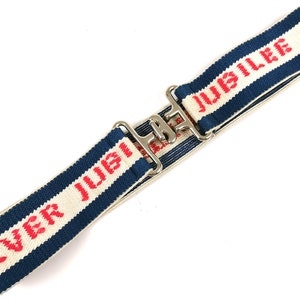 Vintage Collectible Belt, Child&#39;s Belt, Elasticated Belt, 1977 Silver Jubilee, Retro Fashion, Queen Elizabeth II, Unique Dress, Colorful