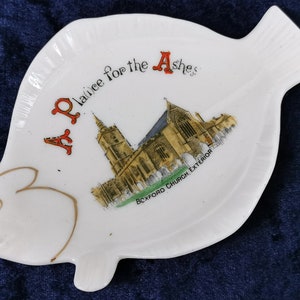 Novelty Antique, Flatfish Form, A Plaice for the Ashes, Novelty Ashtray, Boxford Church Exterior, Ecclesiastical Display, Quirky Antique
