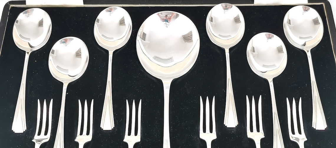 Stunning Cutlery Set Dessert Set Spoons and Forks Serving Etsy