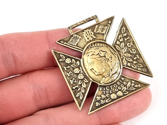 超希少 British Historical Medals アンティーク Antique Commemorative Medal, Queen Victoria, 1897 Jubilee, Brass