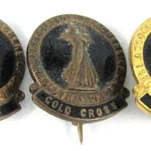 FREE POST - Trio of Dance Awards, Dancing Brooches, Bar Awards, Enamelled Brooches, Small Jewelry, Gold Cross, National Association Dance