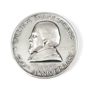 ヴィンテージ シルバー メダル、直径 38 mm、ウィリアム