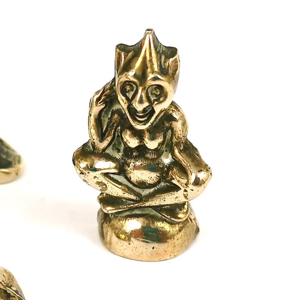 Vintage Job Lot, Miniature Brass, Brass Pixie, Lucky Pixie, Lucky