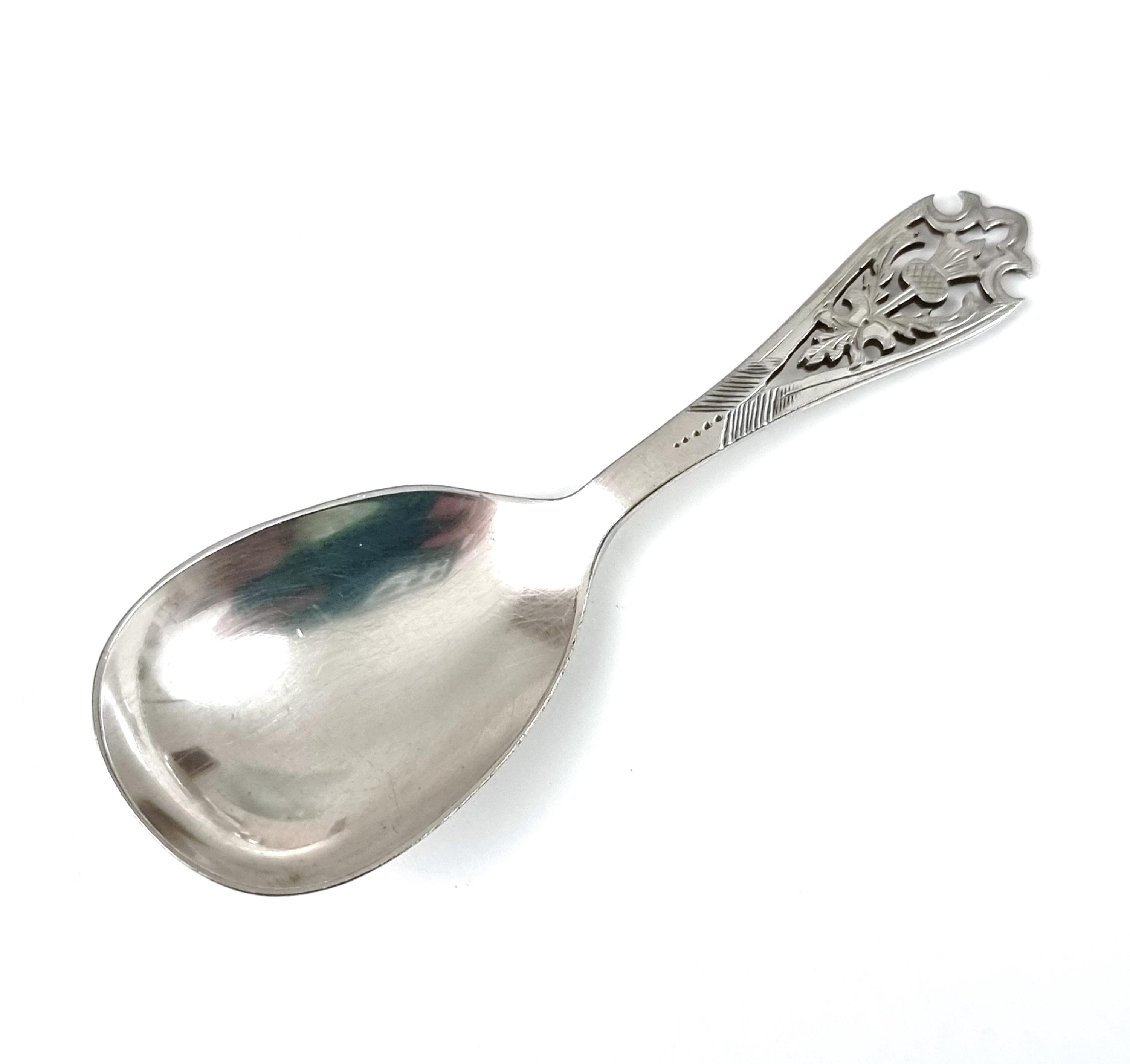 WORN Back, Tea Caddy Spoon, Silver Plate, 3 3/4 Inches Length