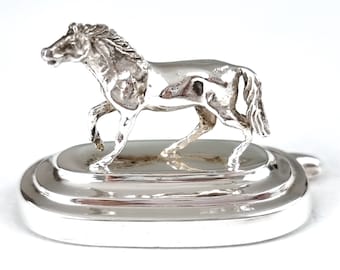 Miniature Silverware, Place Name Card Holder, Figure of a Horse, Horse Shape, European Silver, Unique Addition, Elegant Dinnerware, Scarce