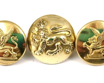Vintage Buttons, Livery Buttons, Griffin Crest, Griffin Armorial, Period Dress, Gaunt London, Montreal Retailer, Canadian Button, History