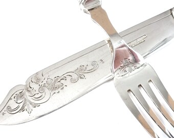 Wooden Cased Cutlery Set, Silver Plate, Alex Clark Co, Six