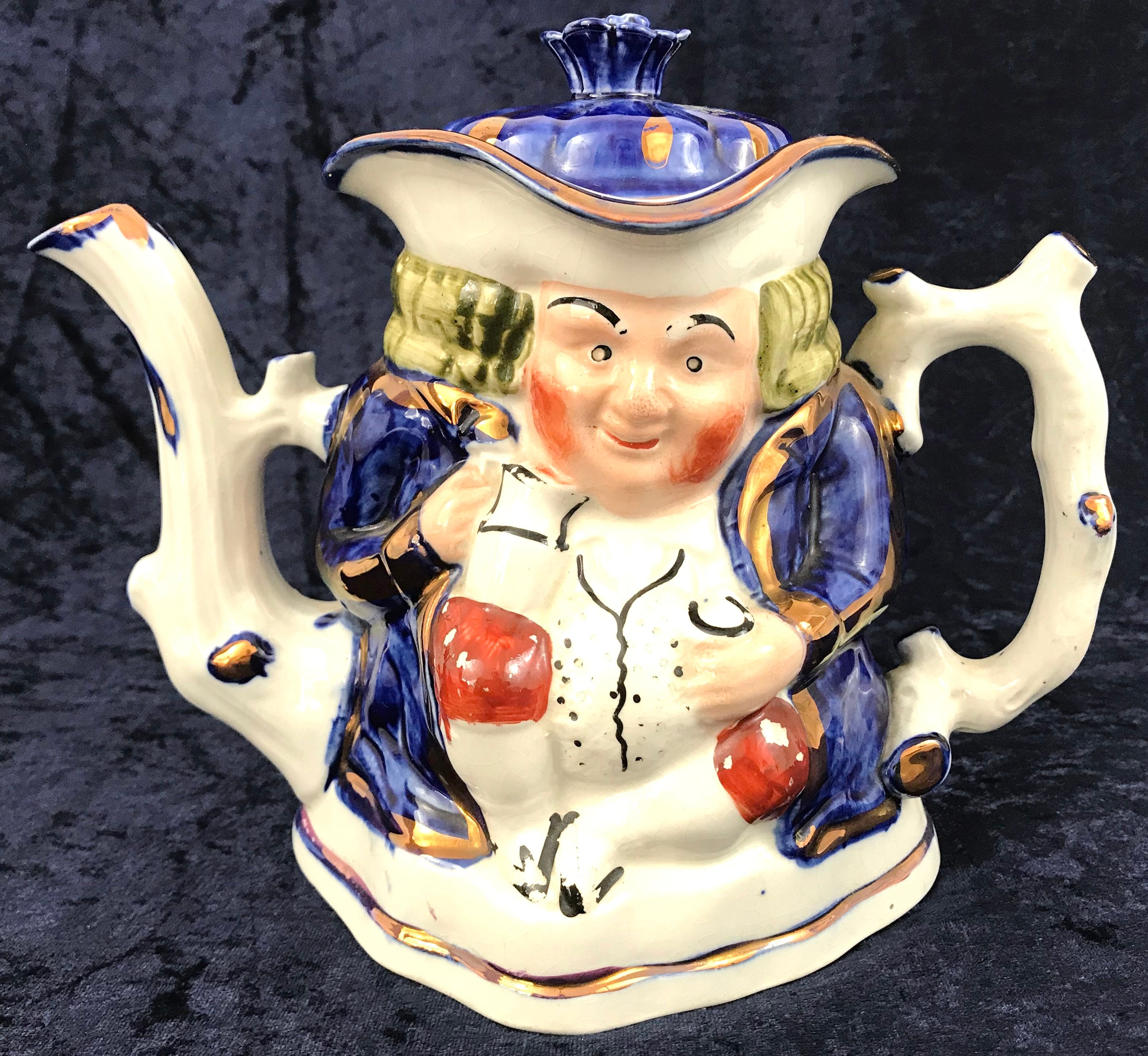 Rare Antique Teapot Large Teapot Double Sided Branch Style Etsy