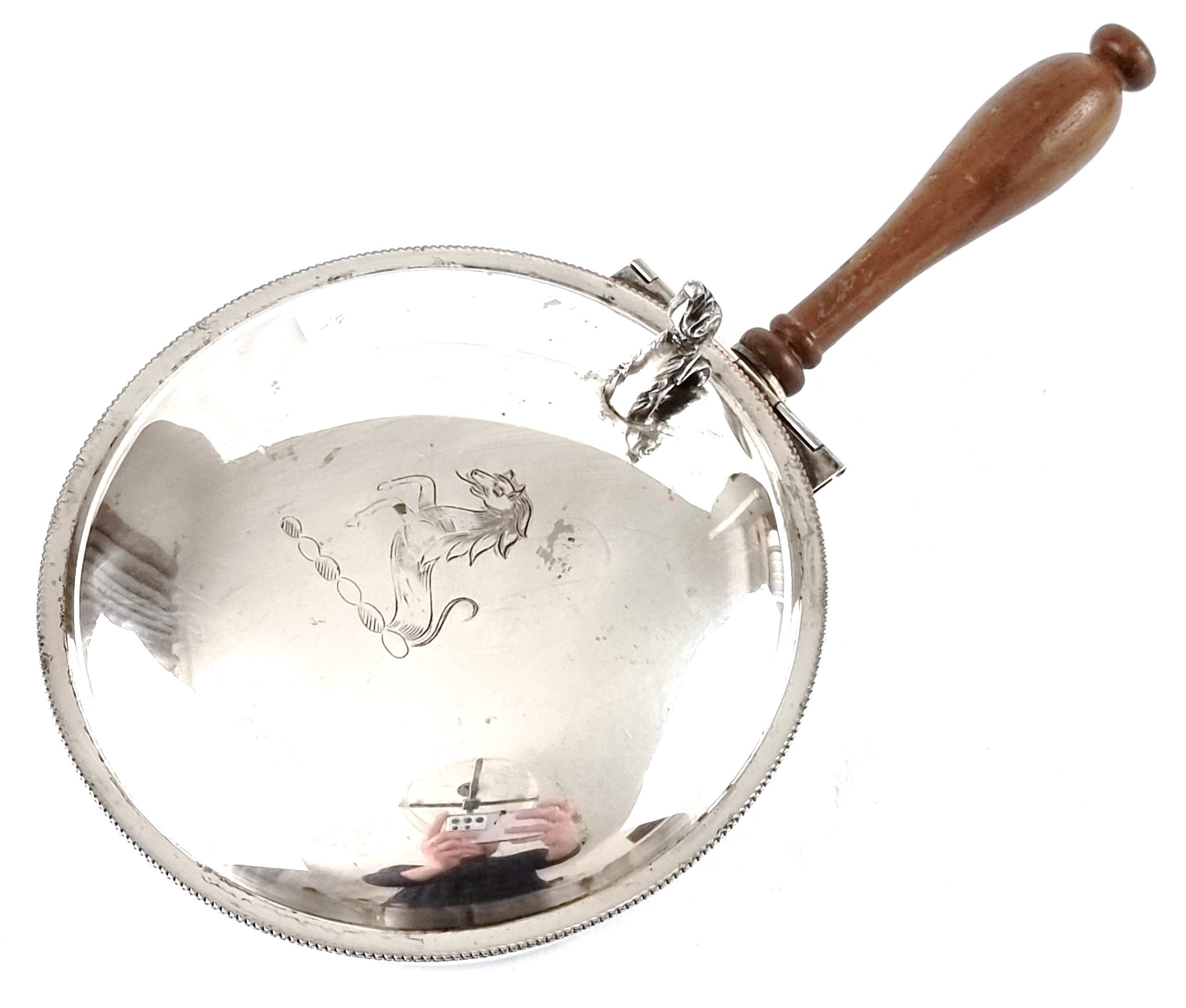 【Barker & Ellis】サイレントバトラー【シルバープレート】 Vintage Silent Butler, Serving Dish, Wooden Handle, Electroplate