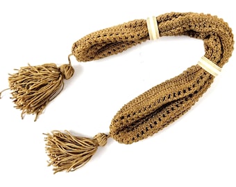 Traditional Antique, Antique Miser&#39;s Purse, Georgian Period, Purse with Toggles, Tassel Ends, Crochet Work, Knitted Purse, Curio Cabinet