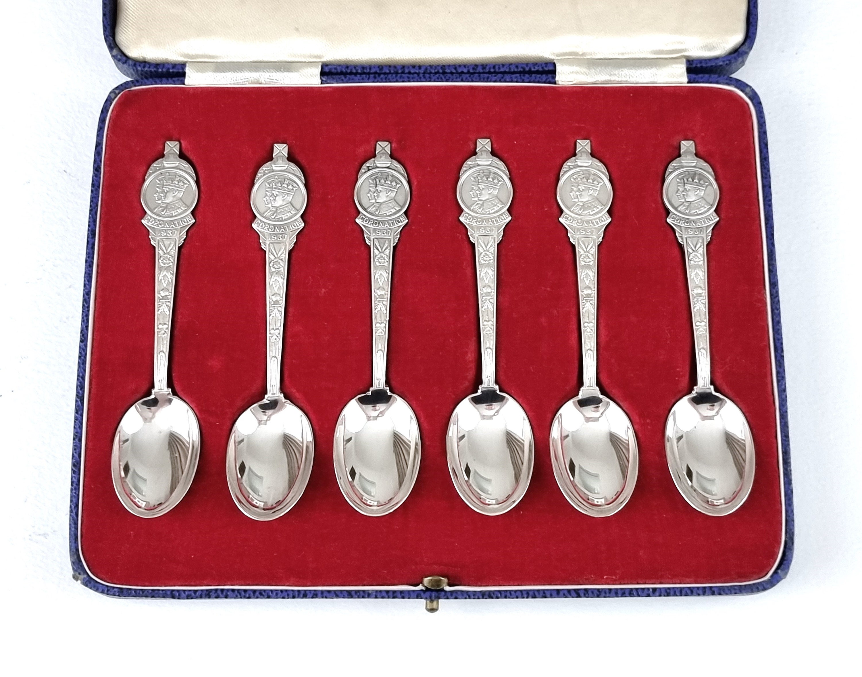 純銀製　スプーンセット 6本 英国アンティーク銀器【純銀】1897年 ティースプーン6本＋トング