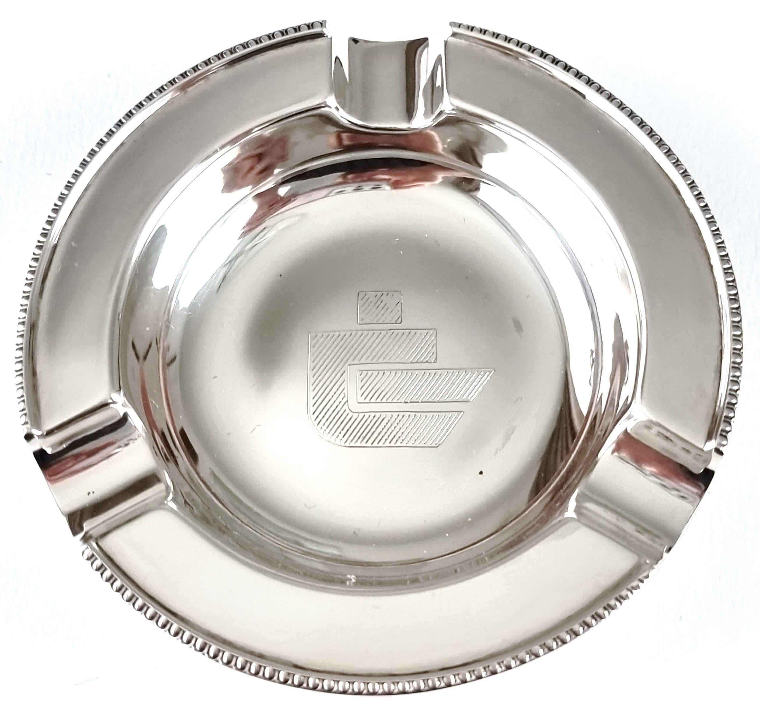 Small Sterling Silver Ashtray, Table Ashtray, Company Badge, Walker and Hall, Elegant Tableware, Mid Century, Retro Home, Historical Silver