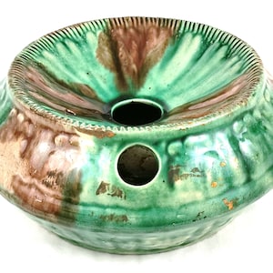 Rare Antique, Victorian Majolica, Antique Spittoon, Spit Pot, Wine Tasting, Green and Brown, Earthy Colors, Unique Decor, Home Feature, Rare
