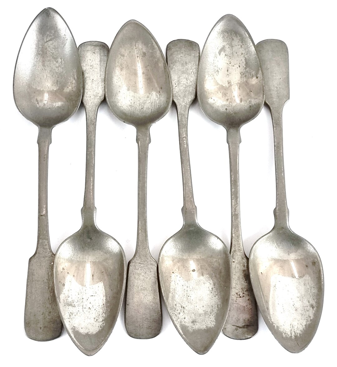 Antique Pewter Flatware Set of Six Spoons Table Spoons John - Etsy