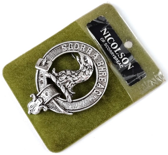Vintage Boxed Brooch, Scottish Clan Crest, Silver… - image 6