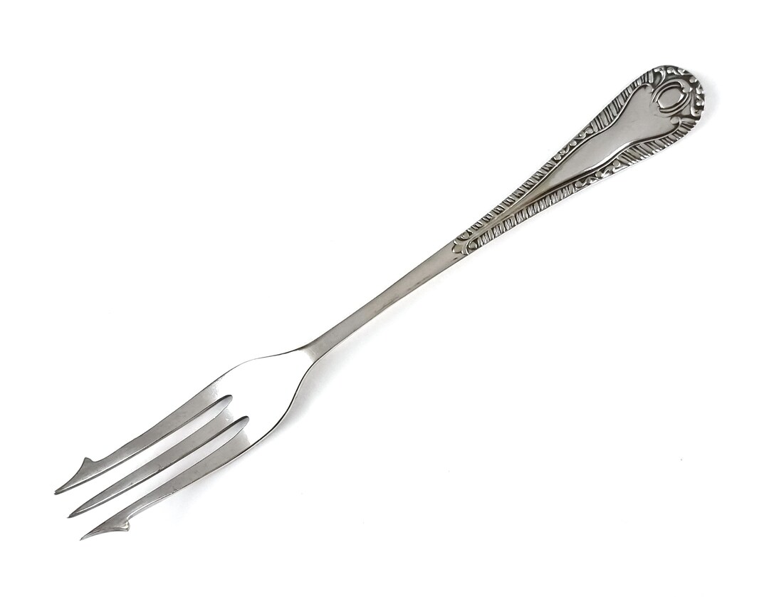 Antique Pickle Fork, Silver Plate, Gadroon Pattern, 6 Inches