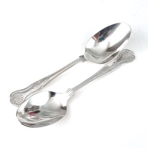 Modern Viners, Pair of Spoons, Table Spoons, Serving Spoons, Kings Royale Pattern, Silver Plate, 8 3/4 Inches Length, Cutlery Spares, Decor