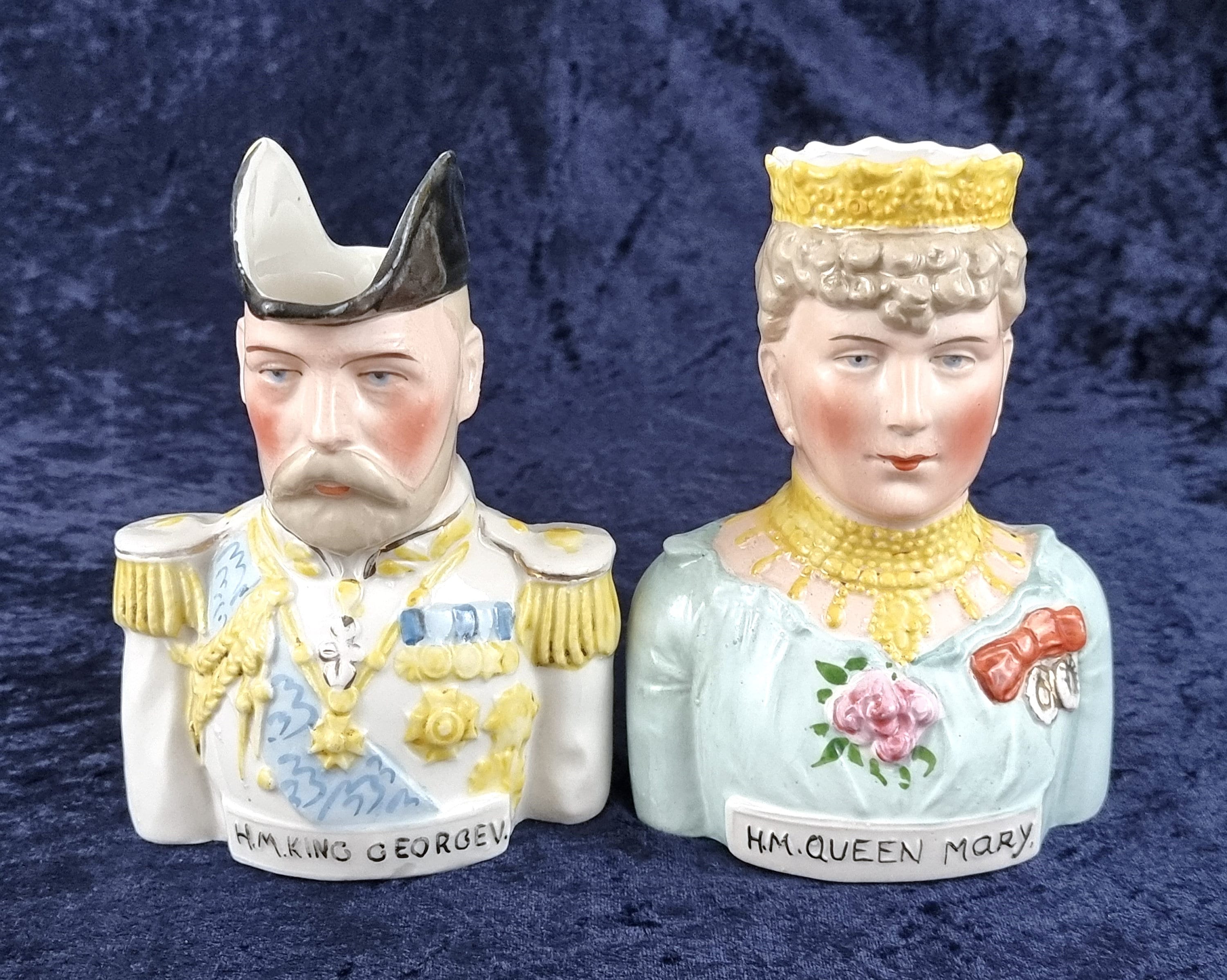 Stunning Pair of Character Jugs, Royal Busts, George V and Mary