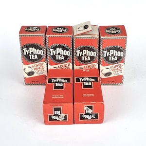 New Old Stock, Set of Six Cartons, 4 oz Tea Packets, Ty-Phoo Tea, Ring Promotion, Unopened Boxes, Vintage Advertisement, Vintage Curiosity