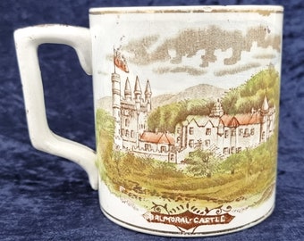 AT FAULT, Large Antique Mug, Pint Size, Queen Victoria, Balmoral Castle, Colorful Mug, 1887 Jubilee, Royal Residence, Decorative Antique