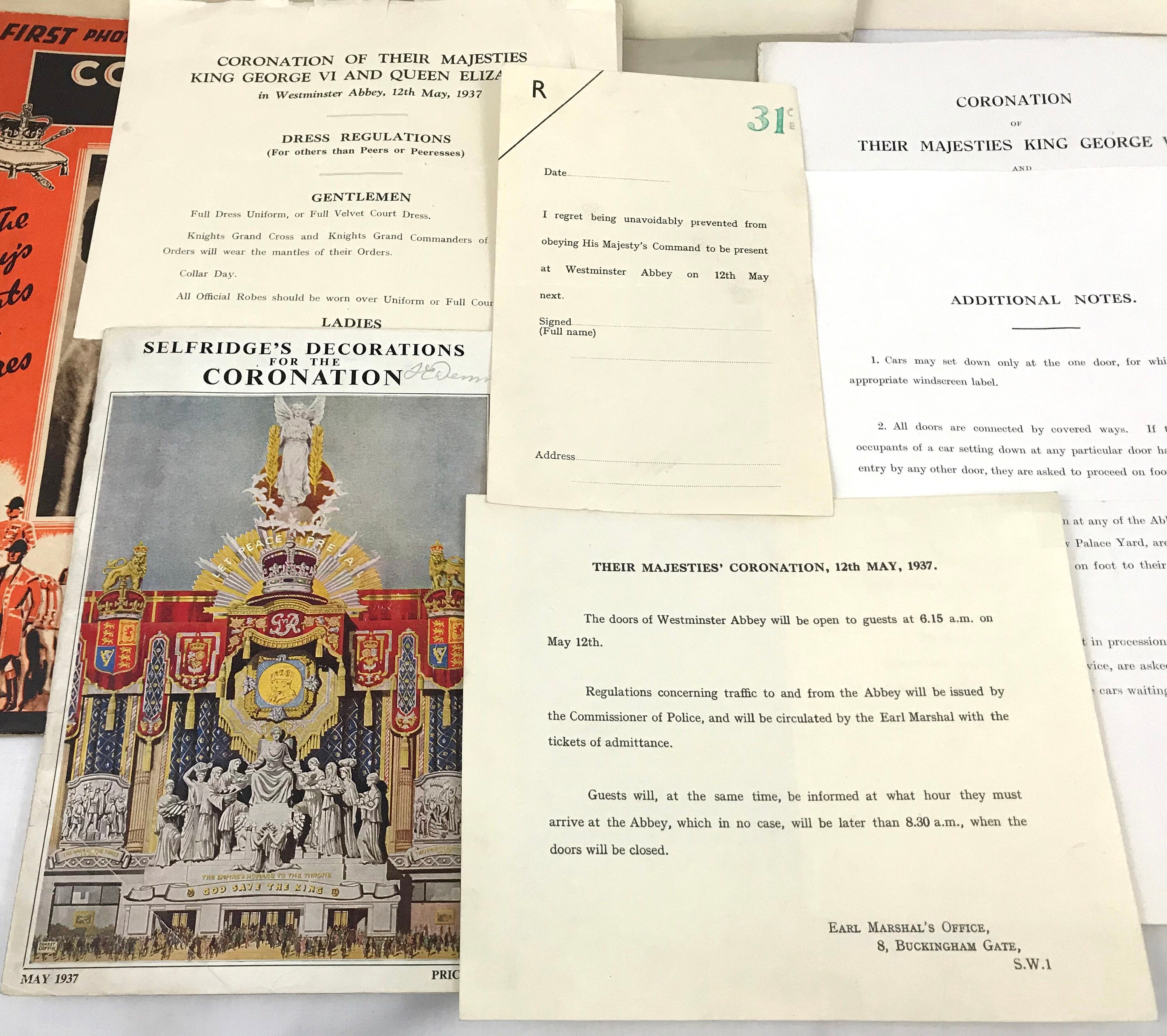 RARE Ephemera Archive King VI 1937 Coronation Earl Etsy