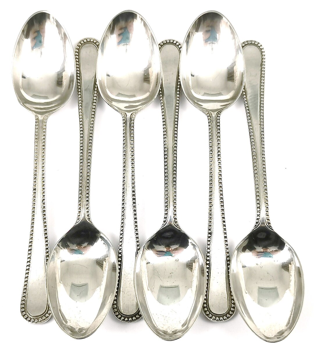 Decorative Set of Spoons, Vintage Coffee Spoons, Set of Six, Silver