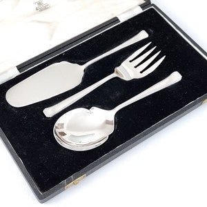 Vintage Serviergeschirr, Hüllen-Servierset, Silberplatte, Fisch-Server, Dessert-Server, Art Deco, große Servier, Tischdekoration, Home