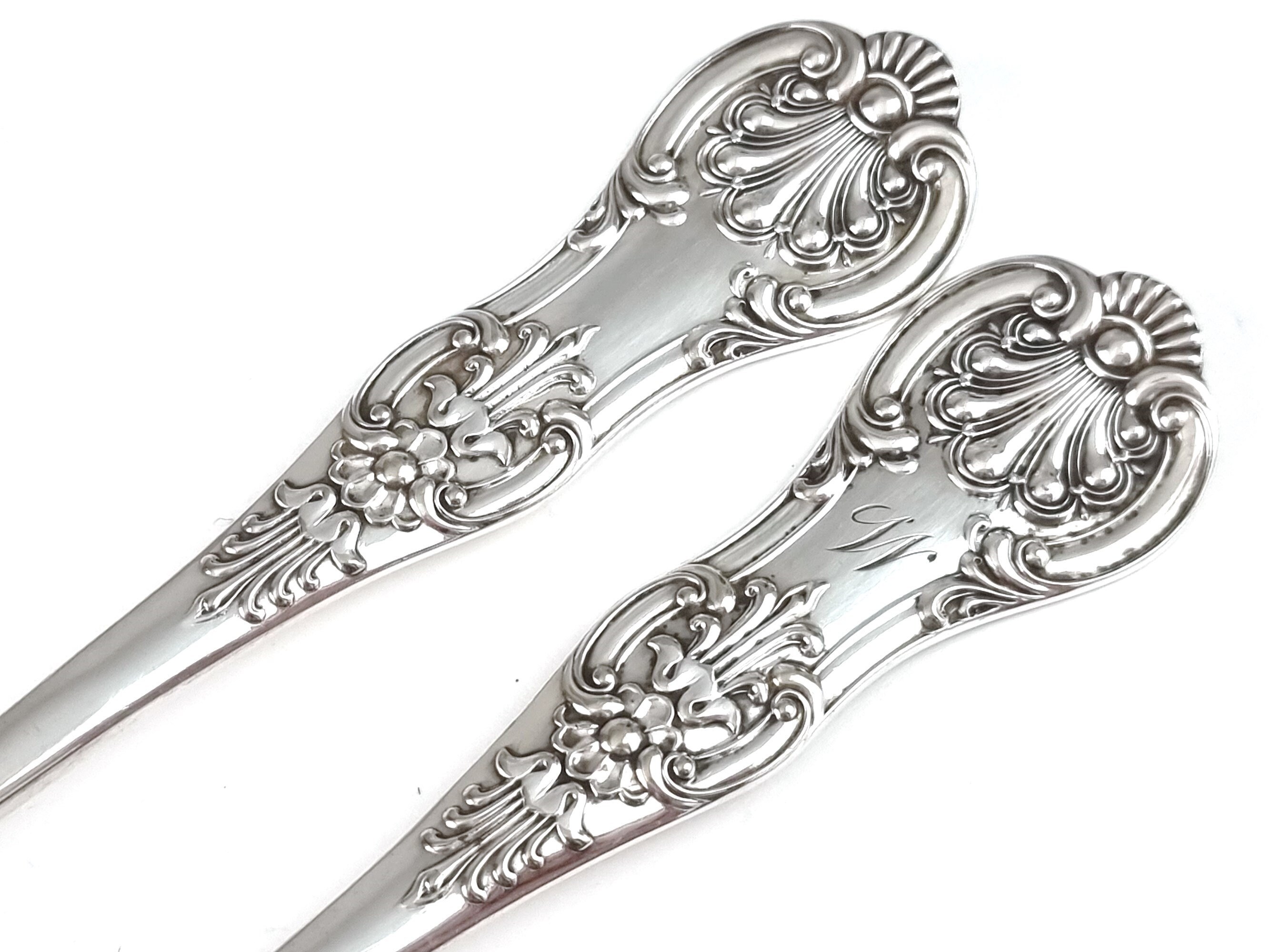 【Martin, Hall & Co】クイーンズパターン グレービーレードル Antique Fork Set, Table Forks, Silver Plate, Queens Pattern, Set