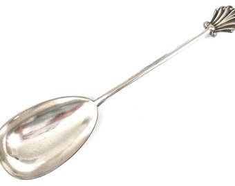 Decorative Antique Spoon, Salad Spoon, Silver Plate, Shell Pattern, Shell Terminal, William Hutton, Table Decoration, Serving Spoon, Unique