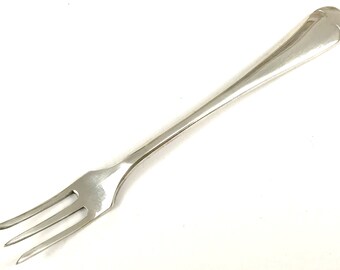 FREE POST - Antique Collectible Silver Plated Cocktail Fork, Small Fork, Trident Tine, Harrison Fisher, Hanoverian Terminal, Quality Elegant