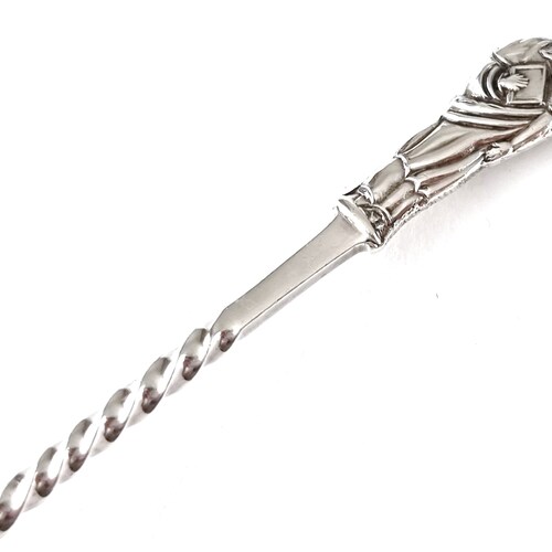 Beautiful shops Antique Silverware, Cased Spoons and Tongs, Set of Six, Coffee Spoons, Apostle Handles, Sugar Tongs, James Dixon, Sterling Silver
