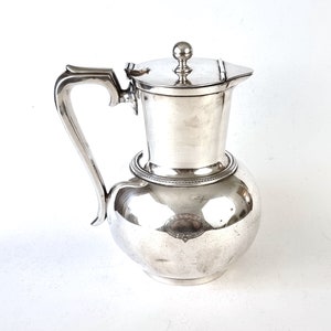Historical Pitcher, DENTED Body, Silver Plate, Serving Pot, British and India, Steam Navigation, Nautical Tableware, Historical Vintage, M&W