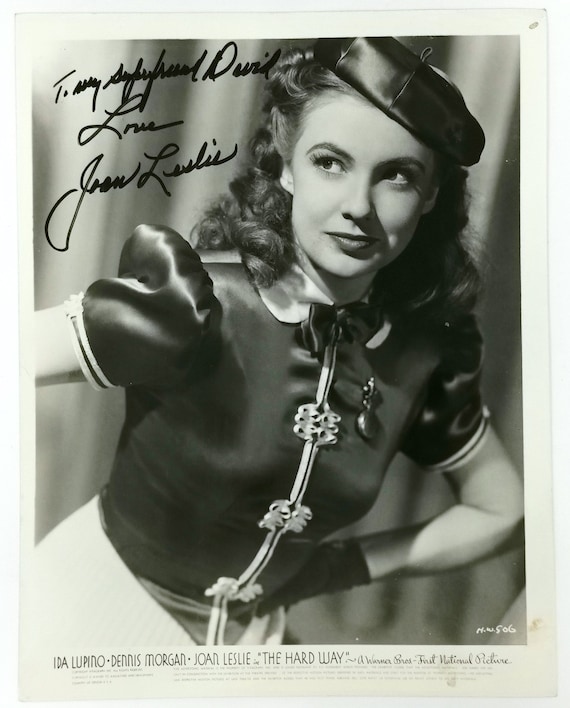 Vintage Signed Photograph, Joan Leslie, David Gest, the Hard Way