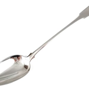 Antique Silver Basting Spoon, Sterling Stuffing Spoon, Edinburgh 1819, George III, Francis Howden, Old English, Fiddle Pattern, Scottish