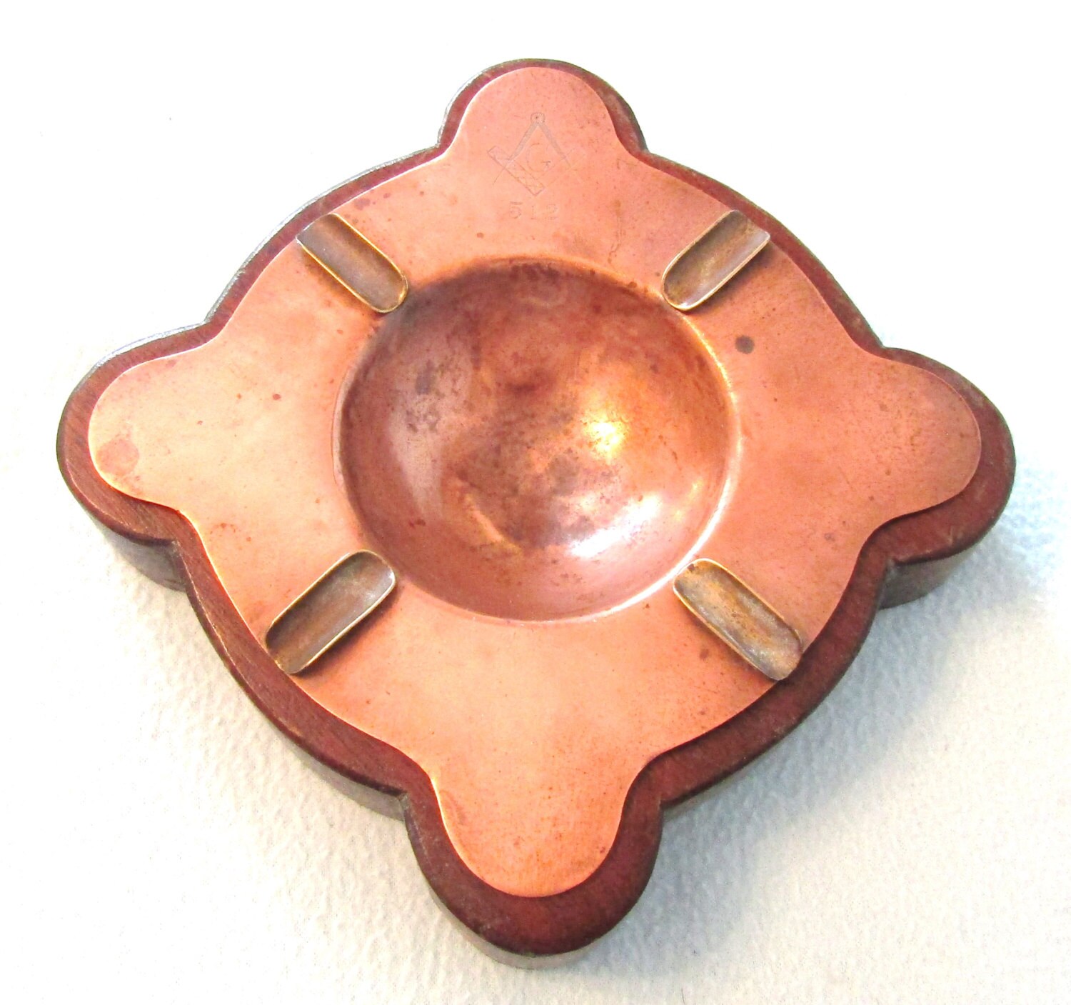 Unusual Antique Collectible Ashtray Masonic Ashtray Copper Etsy