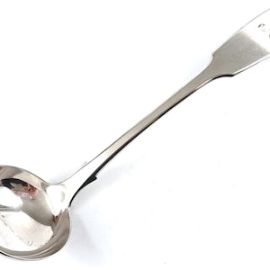 Antique Ladle, Silver Plate, Sauce Ladle, Gravy Ladle, Old English, Fiddle Pattern, A Initial, J G Graves, Sheffield Flatware, Elegant