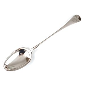 LARGE Serving Spoon, Silver Plate, Pearce & Sons, Old English, Engraved Initial, Antique Utensil, 11 1/4 Inches Length, Home Decor, Elegant