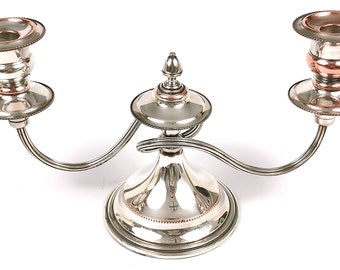 Vintage Candelabra, Candle Holder, Rope Branches, Silver on Copper, Falstaff Silver Plate, Elegant Display, Georgian Style, Unique Vintage