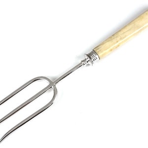 Handle Flaws, Antique Serving Fork, Striking Addition, Silver Plate, Bone Handle, Atkin Brothers, Victorian Cutlery, Three Tine Fork, Unique