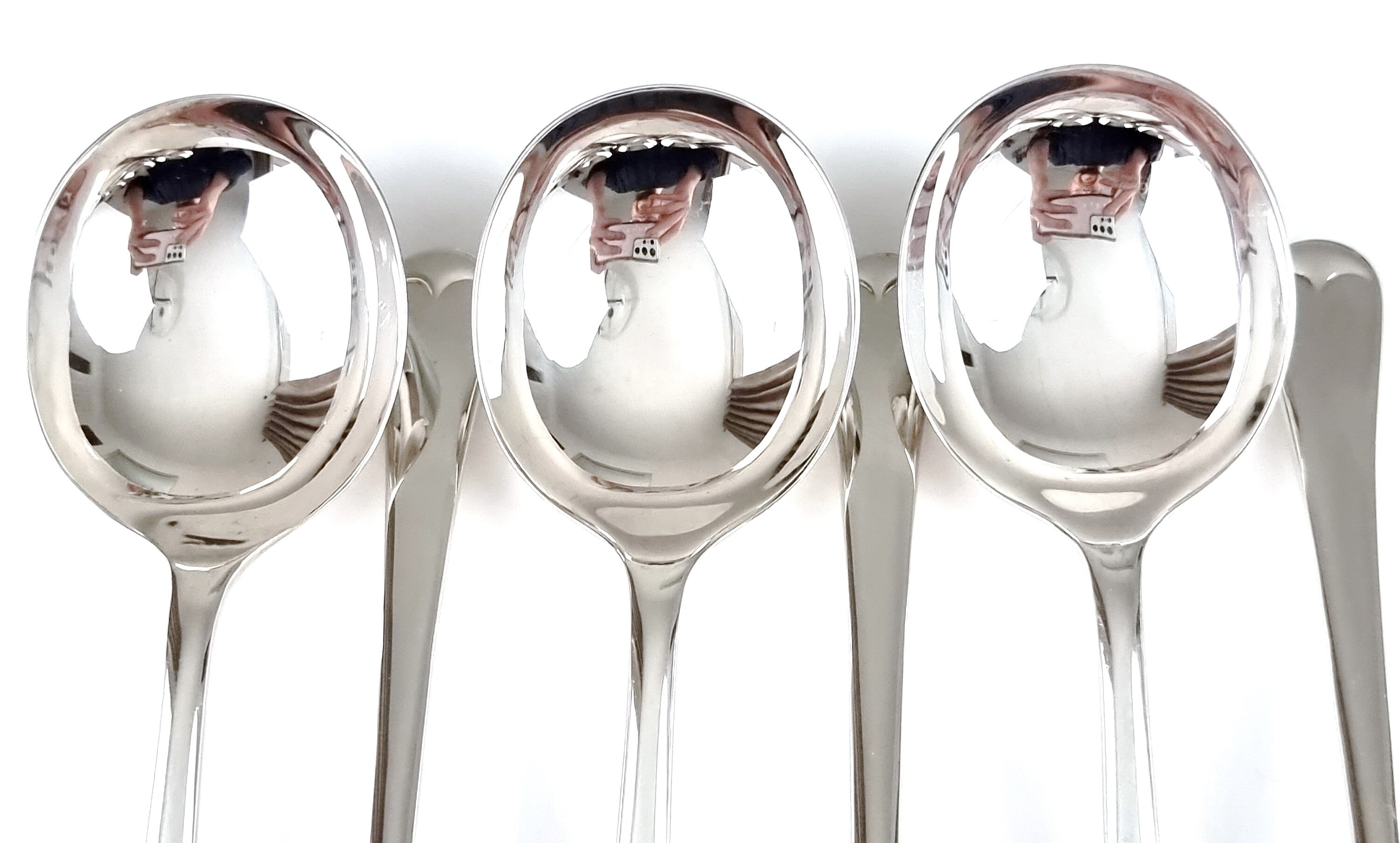 Set of Soup Spoons, Military Issue, Set of Six, Silver Plate ...