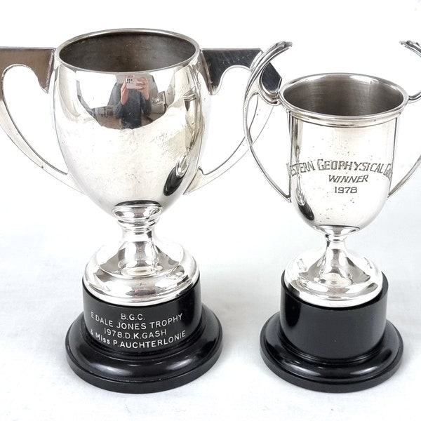 Trophées traditionnels, Plaque d’argent, Trophées de golf, Western Geophysical, Trophée E Dale Jones, Trophée sur les stands, Prix élégants, Décoratif